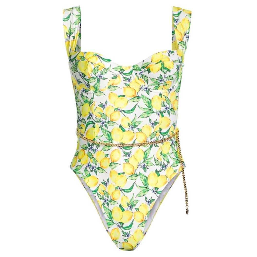 XS lemon one piece swimsuit